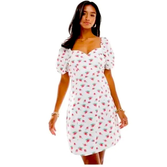 Vero Moda Dresses & Skirts - 🛍️Vero Moda Sweetheart Neck Minidress with Puff Sleeves in Floral Medium NWOT